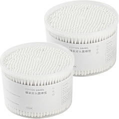 Cotton Buds 1000 Pieces, Long Wooden Handle Cotton Support, 7.5 cm Ear Sticks, Natural Cotton Buds with Double Round Tip, 100% Cotton, for Camera, Keyboard, Make-Up, Polishing, Cleaning