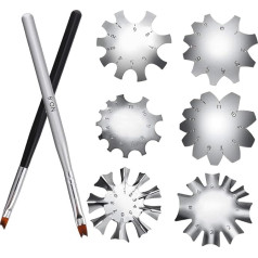 8 Teiliges Maniküre Schablonen Nagel Kunst Nagel Set Französisches Kunstnagel Set Pinsel Nagel Werkzeuge DIY Acryl Nagel Gel Werkzeug Maniküre Trimmer
