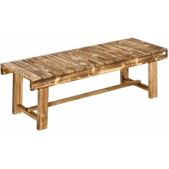 Outsunny Garden Bench, 2-Seater Wooden Bench, Garden Furniture, Rustic Bench, Solid Wood, Dark Brown, 110 x 38 x 35 cm
