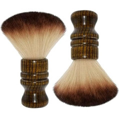 HEALLILY 2 x Neck Duster Barber Brush Wooden Handle Fibre Brush Cleaner for Hair