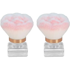 Nagelkunst-Pinsel-Set, 2-teilig, Blumenmuster, weich, Make-up-Pinsel, Rouge- und Puderpinsel, Nagelreinigungswerkzeug, geruchlos, Griff