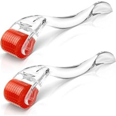 2 x Dermaroller Microneedling Roller for Home – 192 Real Needles – Professional Needle Roller 0.5 mm for Face and Body | For Skin Care, Hair Growth & Microneedling | skinFUTURE