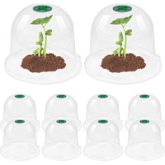 Plant Dome - Plant Moisture Domes, 10 Pieces Spread Dome Garden Cloche Transparent Adjustable Garden Cloche for Plants Helps Seedlings Growth