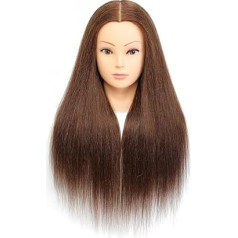 20-22 Inch Training Head 80% Real Human Hair Cosmetology Hairdresser Mannequin Mannequin Doll Head Training Head 80% Real Human Hair 50.8-55.9 cm