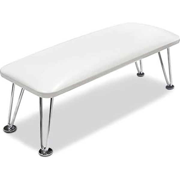 AONOLOVO Ultra Large Nail Armrest with Non-Slip Backing, Professional Microfiber Leather Manicure Wrist Rest for Nail Technicians, White 01