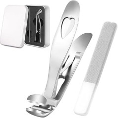Rigidstone Angle Head Nail Clippers, Ergonomic Nail Clippers with Wide Jaw Opening, Anti-Splash Nail Cutter, Stainless Steel, Large Toenail Pliers for Thick Nails, Men and Women