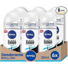 NIVEA Black & White Invisible Fresh Roll-On 50 ml Pack of 6