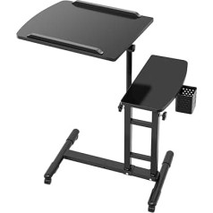 MINRS Tattoo Workstation, Tattoo Table, Portable Tattoo Work Table, 64-40 cm, Height Adjustable with Universal Wheels and Removable Pen Frame and Double Workbench, for Tattoo Beauty Salon
