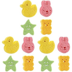 FRCOLOR Pack of 12 Bath Sponge for Children Bath Sponge for Toddlers Bath Sponges Cleaning Tools Shower Sponge Ball Exfoliating Puff Body Bath Tool Shower Tool for Toddlers Animals