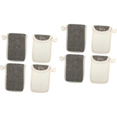 Healeved Pack of 8 Black Linen Soap Bags, Foaming Mesh Soap, Facial Soap Foam, Bath Sponge, Bath Accessories, Mesh Bags, Exfoliating Mesh Soap Bags, Soap Foam Bag, Flax