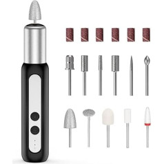 Nail Cutter, USB Electric Machine for Acrylic Nails, Portable Electric Nail File Polishing Tool Manicure Pedicure for Home Salon (Black)