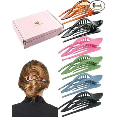 6 Pieces French Hair Clips for Thick Hair, 5 Inch Large Side Hair Clips for Women and Girls, Strong Grip, Non-Slip Grip, Flat Hair Clips, Curved Hair Claws