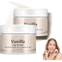 Vanilla Lip Scrub Exfoliator, natürliches Zuckerpeel und Feuchtigkeitscreme für trocken (2pcs)
