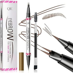 1 Piece Eyebrow Pencil, Waterproof, 2-in-1 Dual-Ended Microblading Eyebrow Pencil, Smudge-proof Eyebrow Pencil, Can Easily Natural Eyebrow Colour (02# Brown)
