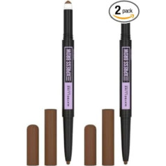 Maybelline New York Express Brow Satin Duo Eyebrow Pencil and Powder #02 Medium Brown (Pack of 2)