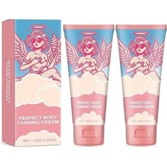 Perfekte Körperbräunungscreme, Bräunungsbeschleuniger, feuchtigkeitsspendende Sonnenbankcreme für tiefe Ergebnisse, glattes, streifenfreies Finish für alle Hauttypen (2pcs)