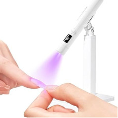 UV Nail Lamp - Mini Nail Lamp with Magnetic Stand, Portable UV Light for Gel Nail Polish & Extension Gel, LED Screen Timer, 360° Rotation - Ideal Gift for Her