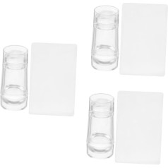 3 x Stamping Tool, Nail Art Stamper Tools for Stamping Nails, Nail Stamp Tools for French Tips, Nail Design Tools, Nail Stamp Sets, Plastic, Transparent