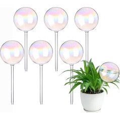 Iridescent Plant Watering Globes, Small Plant Watering Bulbs, Colorful Round Shape, Self-Watering Devices, Iridescent Glass, Self Watering Globes, Spikes for Indoor and Outdoor