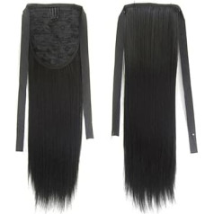 Gesundheit Glatte Perücke, Pferdeschwanz, Haarverlängerung, Haarteil, matt, realistisch, nahtlos, for Binden, Pferdeschwanz for den täglichen Gebrauch bei Frauen Körperpflege(Natural Black,60CM)