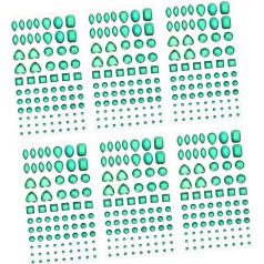 IWOWHERO Shiny Crystal Stickers 6 Sheets Handmade Acrylic Stickers for Nail Crafts