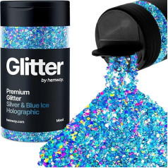 Glitter Shakers Mixed Silver and Blue Ice Holographic Face Nail Art Cup Christmas Party Accessories Craft Resin Cosmetics 105g