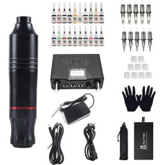 Tattoo Kit Rotary Tattoo Machine Pen Needles Tattoo Ink Power Supply Tattoo Foot Pedal for Tattoo Beginners