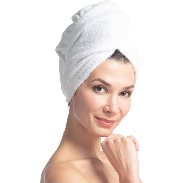 Fishers Finery Women's Terry Headwrap; Microfiber Hair Towel, Terry from Bamboo Viscose, (19 x 40 Inches) 3 Pack