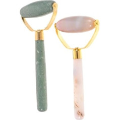 FRCOLOR Jade Massage Roller, Portable Roller, Eye Face, Beauty Massagers, Body Massagers, Manual Massagers, Jade Face Massager, Scraper Roller, Aluminium Alloy, Pack of 6
