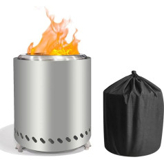 Mini Outdoor Fire Bowl, Smokeless Fire Pit for the Garden, Table Fireplace Outdoor with Bag, Small Fire Pit for Pellets Wood, Balcony, Patio and Garden Decoration, Ideal for BBQ (16 x 16 x 20.5 cm,