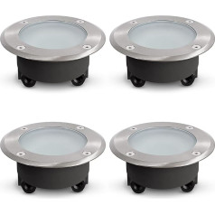 SSC-LUXon VISKOS Recessed Floor Spotlights Flat Outdoor IP67 Driveable for 1 x GX53 Round Floor Spotlight (without Bulb) Pack of 4