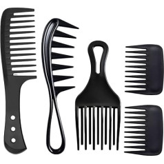 5 Combs Wide Tooth Comb, Multifunctional and Aesthetic, Suitable for Curly, Wavy, Long, Short, Wet and Dry Hair, Women or Men with All Types of Hair