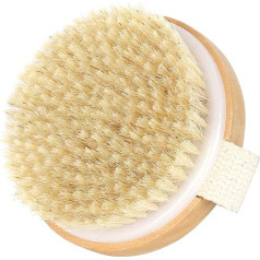 Round Wooden Brush for Dry and Wet Brushing Exfoliating Massage Dry Brush Bath Shower Brush for Body Improve Blood Circulation