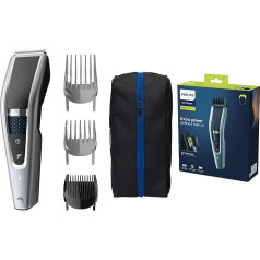 Philips Hair Clipper Series 5000 Trim-n-Flow PRO Technology Hair Clipper Fully Washable with Self Sharpening Stainless Steel Blades Wired UK 3 Pin Plug - HC5630/13