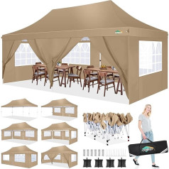 COBIZI Pavillon 3x6,Faltpavillon 3x6 Wasserdicht Stabil, Partyzelt mit 6 Seitenwänden, Upgrade-Hochdach und Tragetasche, Outdoor Pop Up Gartenpavillon für Fest, Hochzeit, Picknick, Markt, UV 50+