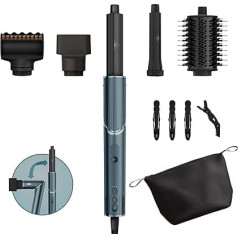 Shark FlexStyle Limited Edition 5 in 1 Hair Styler and Dryer Gift Set, Curling Attachments, Finishing Attachment, Oval Brush, Concentrator, Barrette, Storage Bag, Teal HD450TLEU