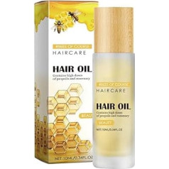 Honig Haaröl mit Arganöl-Extrakt, Pflegt Trockene Kopfhaut und Geschädigtes Haar, Reduziert Haarbruch und Spliss, Sanfte Formel für Sensible Haut, Kompakte 10ml Flasche Ohne Ausspülen