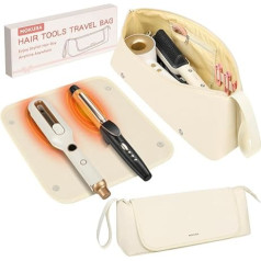 MOKURA Hot Hair Tools Travel Bag with Heat Resistant Mat, Removable, Hair Accessories Organiser Case, Women's Essentials Bag for Curling Iron, Straightener, Hair Dryer,