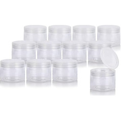 12 x Clear PET (BPA Free) Refillable Low Profile Plastic with Clear Flip Lid 12oz