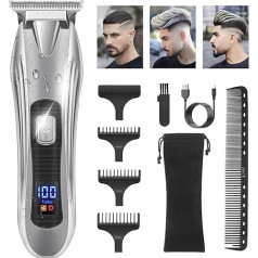 Bartschneider für Herren, Haarschneidemaschine für Herren, kabellos, wiederaufladbar, Premium-Akku-Schermaschine für Männer, Haarschnitte, Detailer-Rasierer für Herren mit intelligentem LCD-Display,