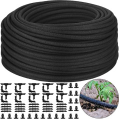 Garden Irrigation Hose Heavy Duty Drip Irrigation Hose with Hose Connector Kit or Watering Planters Flowers Vegetables Lawn Yard Landscaping 200ft 61