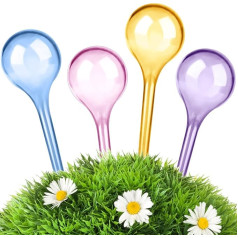 Droutti Pack of 4 Plant Watering Balls, Coloured Self-Watering Balls, Automatic Watering, Plant Water Balls, Drip Irrigation Device for Indoor and Outdoor Plants (26.5 x 8 cm)