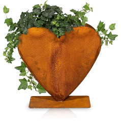 Patina Garden Decoration Vintage Metal Heart - 40 cm x 40 cm Hearts Decoration for Planting - Ideal for Garden or Front Door