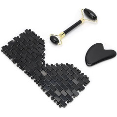 Face Roller Massager, Thread Connection Facial Roller Set, Relieves Fatigue, Beauty Massager Set, Black, for Forehead for Neck for Eye for Face
