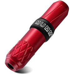 Mummy Rotary Tattoo Pen Tattoo Machine Japanese Coreless Motor Aluminium Frame 3.2 mm and 3.7 mm Line Length (Red)