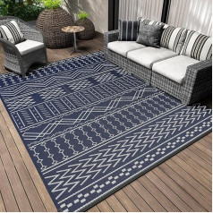 Outdoor Rug Waterproof 8x10ft Patio Rug Mat Indoor Outdoor RV Camping Picnic Reversible Lightweight Plastic Straw Outdoor Rug for Patio