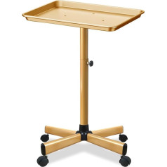 ASSYA Height-adjustable salon trolley, aluminium tattoo tray with 360° mobile universal wheel for spa, hair and dental clinic
