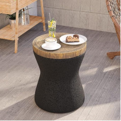 HOMPUS End Table Modern End Table Hourglass Shape Home Decor Accent Bedside Table for Living Room Bedroom Balcony or Outdoor No Assembly