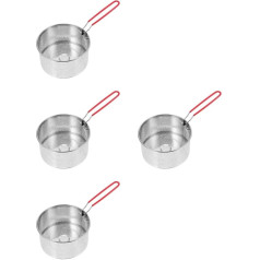 ABOOFAN Pack of 4 Charcoal Lighter Baskets Rustproof Charcoal Burner Camping Burner Basket Barbecue Charcoal Equipment Portable Burning Basket Charcoal Basket Grill Baskets Silver Stainless Steel