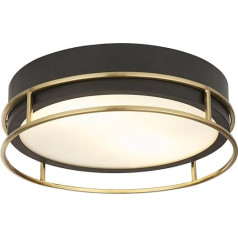 Pheonix Phoenix 2 Light Flush Black,Brass,Frosted glass
